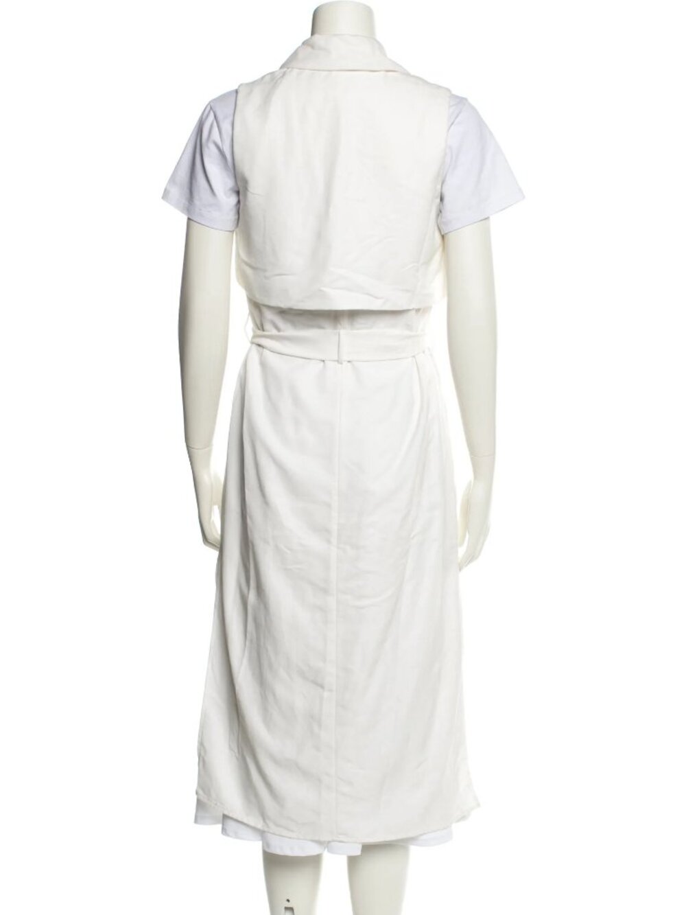 Intermix, White Sleeveless Trench | Size: M - Picture 4 of 9